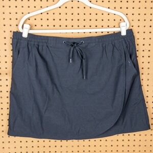 Eddie Bauer Women XL Tulip Hem Skort Black Active Hiking Golf Skirt 1669848